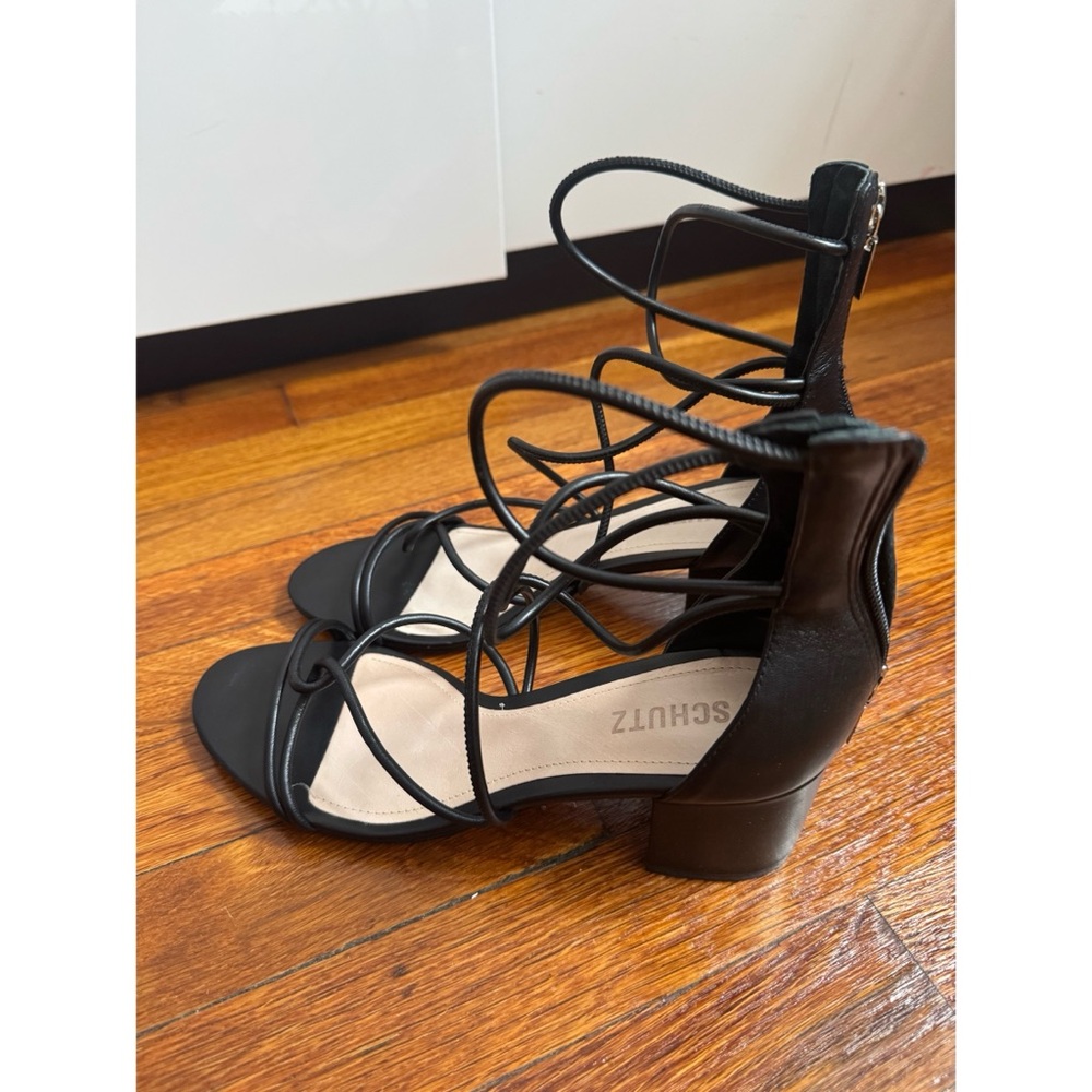 SCHUTZ Black Strappy Sandals